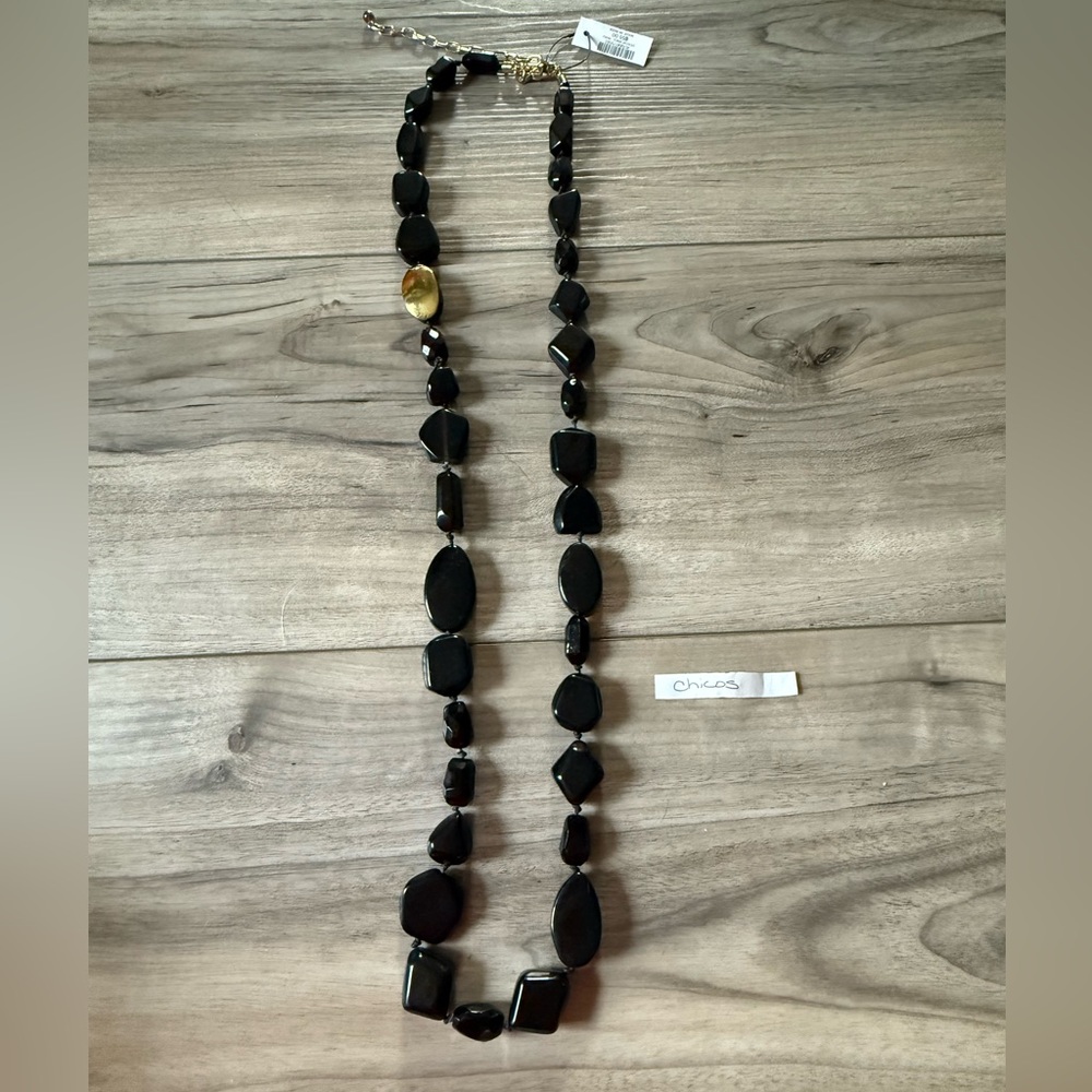 Chico's Black and Gold Beaded Necklace